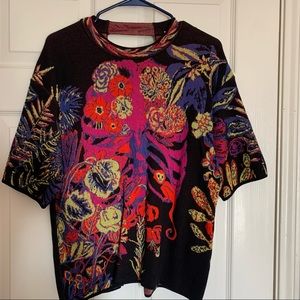 M Missoni open back short sleeved knit sweater